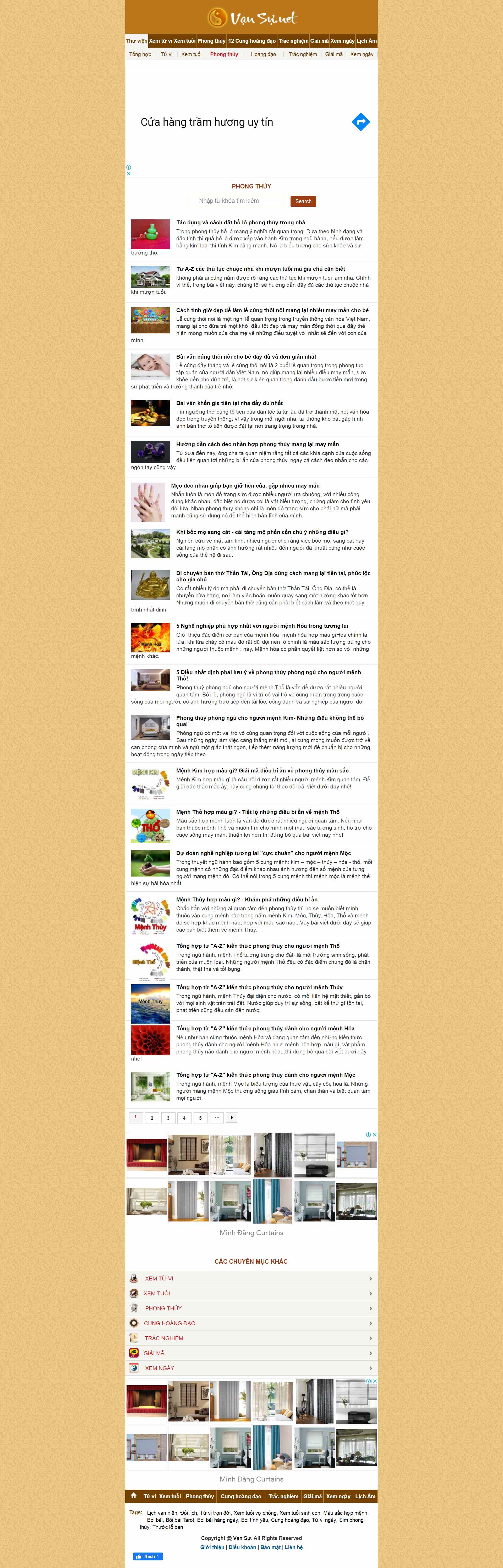 Thiết kế Website web phong thủy - vansunet